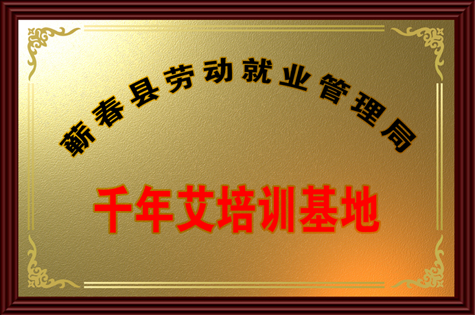 艾灸培訓基地授權牌